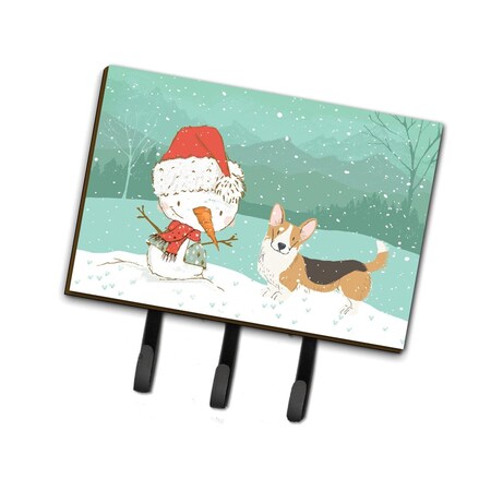 Carolines Treasures Tricolor Cardigan Corgi Snowman Christmas Leash or Key Holder CK2062TH68